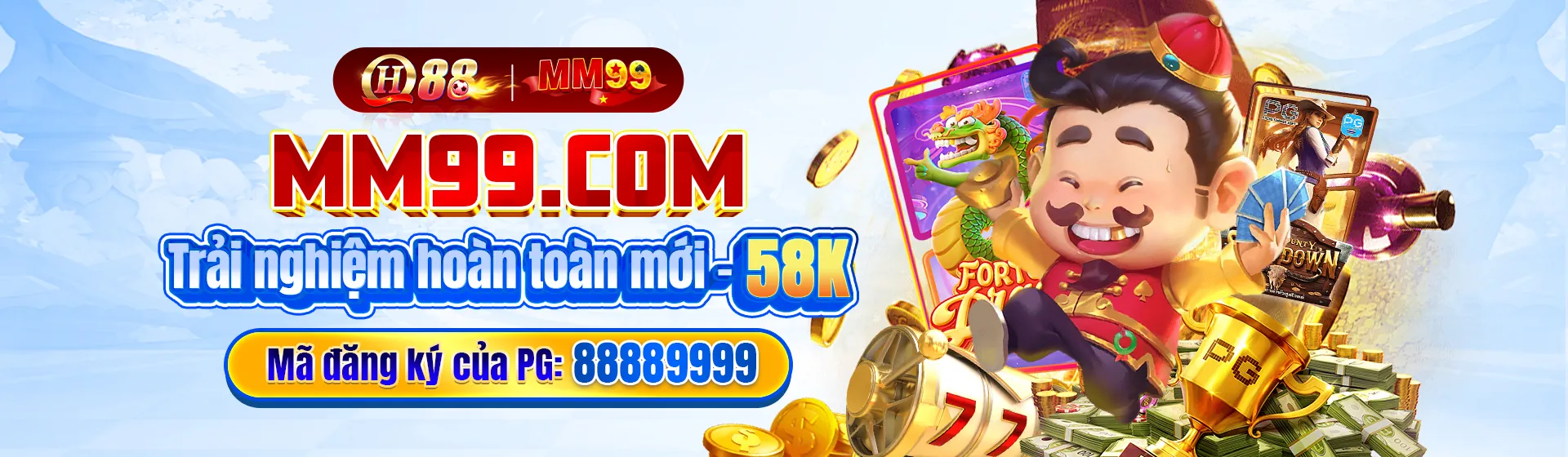 Banner khuyến mãi đăng ký tài khoản nhận 58k tại 58VIP Win